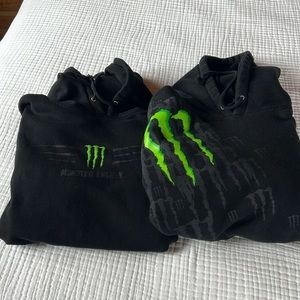Lot of 2 Monster hoodies. Size large
